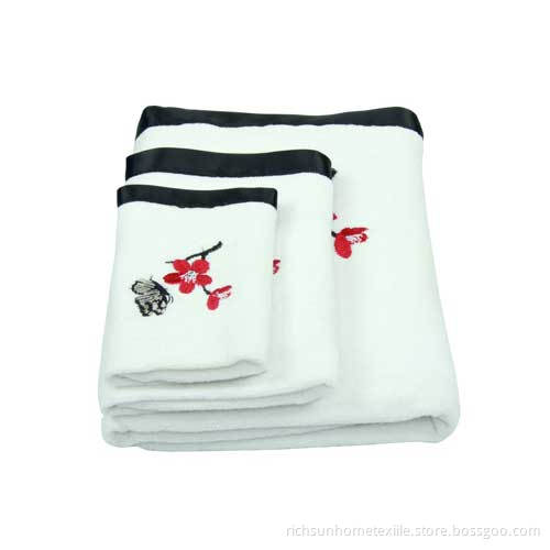embroidered bath towel